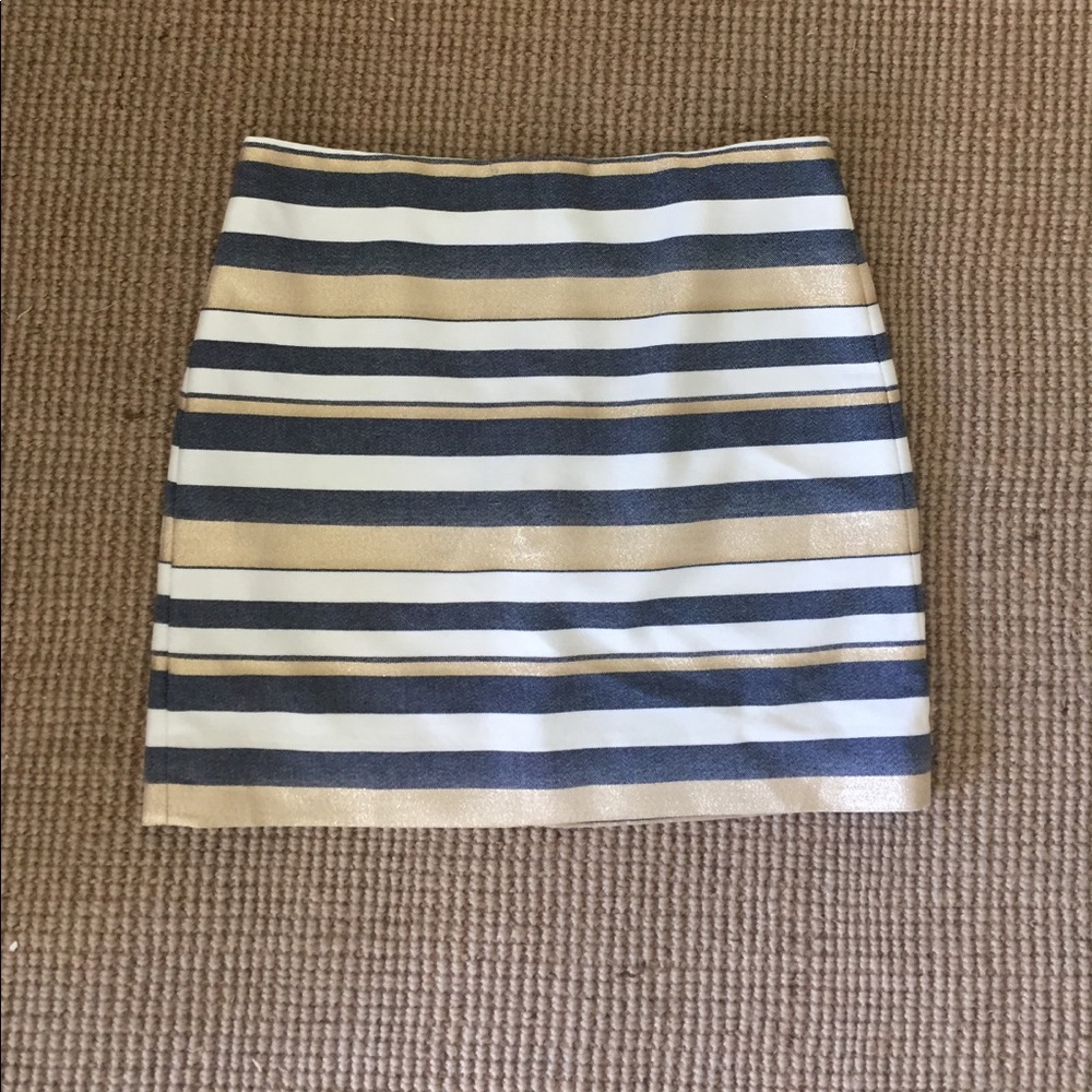 J.Crew Gold and Chambray Mini Skirt